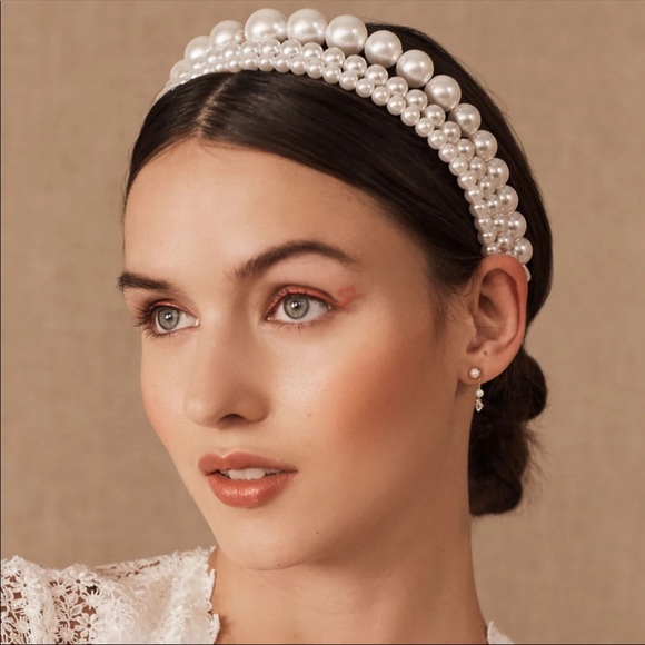 3 Piece Elegant White Pearl Headband
